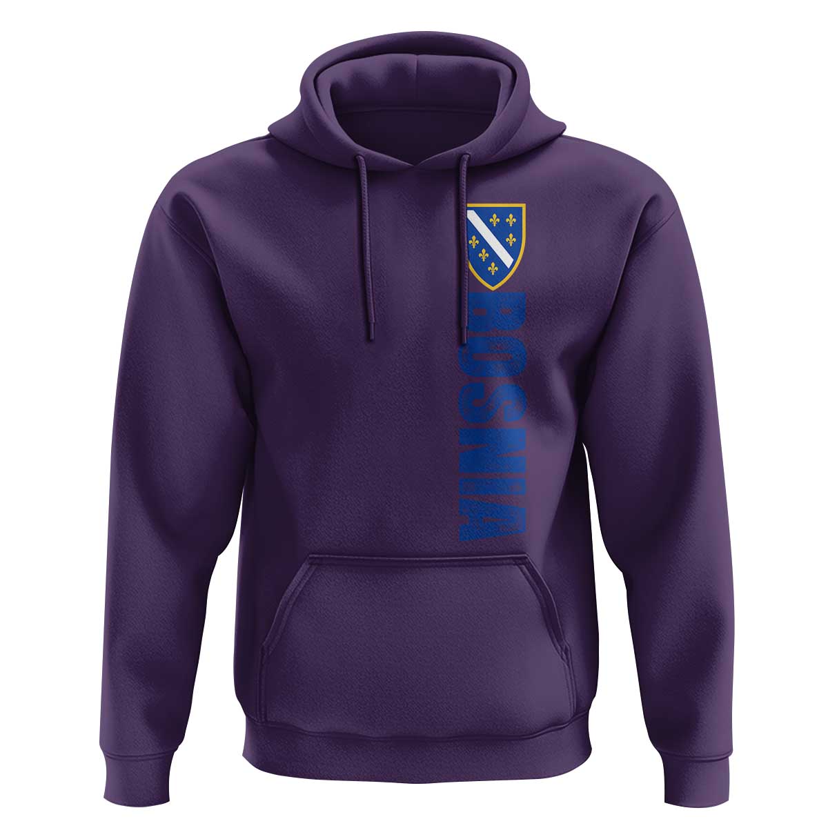 Bosnia Typography Coat of Arms Hoodie Golden Lily Shield Modern Graphic