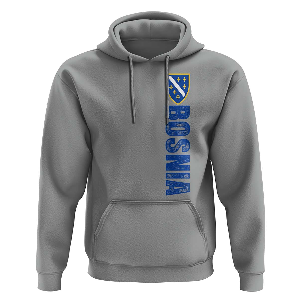 Bosnia Typography Coat of Arms Hoodie Golden Lily Shield Modern Graphic