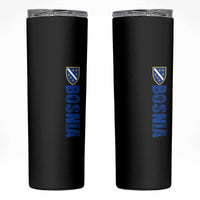 Bosnia Typography Coat of Arms Skinny Tumbler Golden Lily Shield Modern Graphic