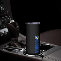 Bosnia Typography Coat of Arms Skinny Tumbler Golden Lily Shield Modern Graphic