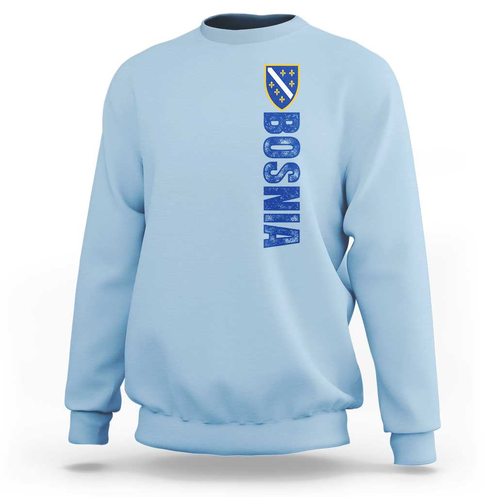 Bosnia Typography Coat of Arms Sweatshirt Golden Lily Shield Modern Graphic