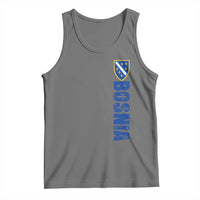 Bosnia Typography Coat of Arms Tank Top Golden Lily Shield Modern Graphic