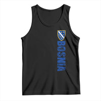 Bosnia Typography Coat of Arms Tank Top Golden Lily Shield Modern Graphic