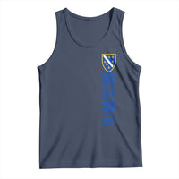 Bosnia Typography Coat of Arms Tank Top Golden Lily Shield Modern Graphic
