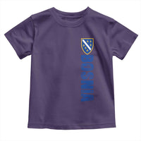 Bosnia Typography Coat of Arms Toddler T Shirt Golden Lily Shield Modern Graphic