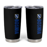 Bosnia Typography Coat of Arms Tumbler Cup Golden Lily Shield Modern Graphic