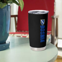 Bosnia Typography Coat of Arms Tumbler Cup Golden Lily Shield Modern Graphic
