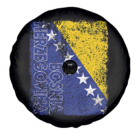 Vintage Grunge Bosnia Herzegovina National Flag Spare Tire Cover Bosnian Pride Soccer Heritage Sports Fan