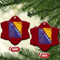 Vintage Grunge Bosnia Herzegovina National Flag Ceramic Ornament Bosnian Pride Soccer Heritage Sports Fan