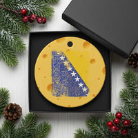 Vintage Grunge Bosnia Herzegovina National Flag Ceramic Ornament Bosnian Pride Soccer Heritage Sports Fan