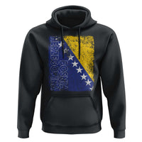 Vintage Grunge Bosnia Herzegovina National Flag Hoodie Bosnian Pride Soccer Heritage Sports Fan