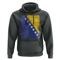 Vintage Grunge Bosnia Herzegovina National Flag Hoodie Bosnian Pride Soccer Heritage Sports Fan