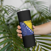 Vintage Grunge Bosnia Herzegovina National Flag Skinny Tumbler Bosnian Pride Soccer Heritage Sports Fan