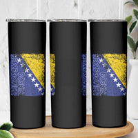 Vintage Grunge Bosnia Herzegovina National Flag Skinny Tumbler Bosnian Pride Soccer Heritage Sports Fan