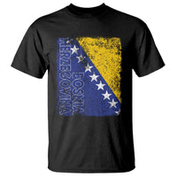 Vintage Grunge Bosnia Herzegovina National Flag T Shirt Bosnian Pride Soccer Heritage Sports Fan