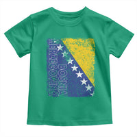 Vintage Grunge Bosnia Herzegovina National Flag Toddler T Shirt Bosnian Pride Soccer Heritage Sports Fan
