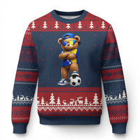 Cool Bosnia Herzegovina Flag Teddy Bear Soccer Fan Ugly Christmas Sweater BIH Bosnian Heritage Football Lovers