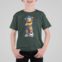 Cool Bosnia Herzegovina Flag Teddy Bear Soccer Fan T Shirt For Kid BIH Bosnian Heritage Football Lovers