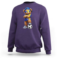 Cool Bosnia Herzegovina Flag Teddy Bear Soccer Fan Sweatshirt BIH Bosnian Heritage Football Lovers