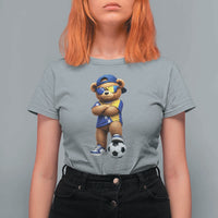 Cool Bosnia Herzegovina Flag Teddy Bear Soccer Fan T Shirt For Women BIH Bosnian Heritage Football Lovers