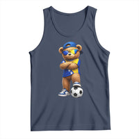 Cool Bosnia Herzegovina Flag Teddy Bear Soccer Fan Tank Top BIH Bosnian Heritage Football Lovers