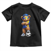 Cool Bosnia Herzegovina Flag Teddy Bear Soccer Fan Toddler T Shirt BIH Bosnian Heritage Football Lovers