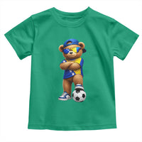 Cool Bosnia Herzegovina Flag Teddy Bear Soccer Fan Toddler T Shirt BIH Bosnian Heritage Football Lovers