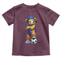Cool Bosnia Herzegovina Flag Teddy Bear Soccer Fan Toddler T Shirt BIH Bosnian Heritage Football Lovers