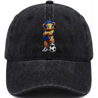 Cool Bosnia Herzegovina Flag Teddy Bear Soccer Fan Washed Cotton Baseball Cap BIH Bosnian Heritage Football Lovers
