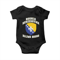 Hajmo Bosno Lets Go Bosnia Herzegovina Flag Baby Onesie Golden Lily Soccer Football Fan Athletic Graphic