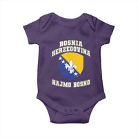 Hajmo Bosno Lets Go Bosnia Herzegovina Flag Baby Onesie Golden Lily Soccer Football Fan Athletic Graphic
