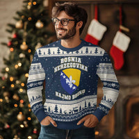 Hajmo Bosno Lets Go Bosnia Herzegovina Flag Ugly Christmas Sweater Golden Lily Soccer Football Fan Athletic Graphic