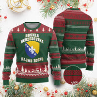 Hajmo Bosno Lets Go Bosnia Herzegovina Flag Ugly Christmas Sweater Golden Lily Soccer Football Fan Athletic Graphic