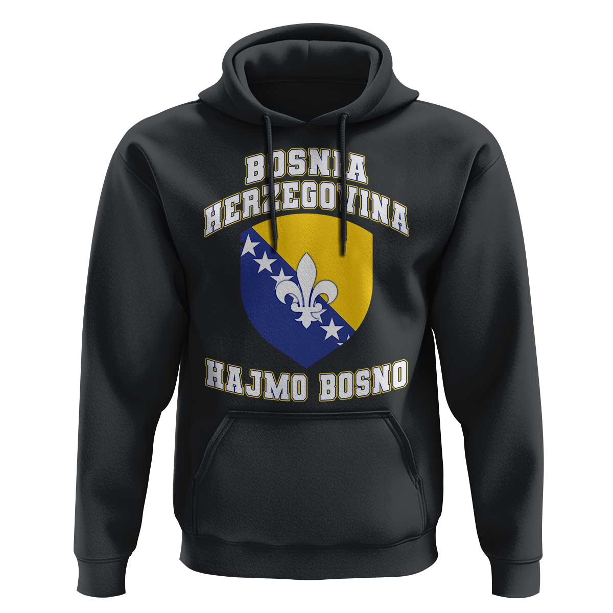 Hajmo Bosno Lets Go Bosnia Herzegovina Flag Hoodie Golden Lily Soccer Football Fan Athletic Graphic
