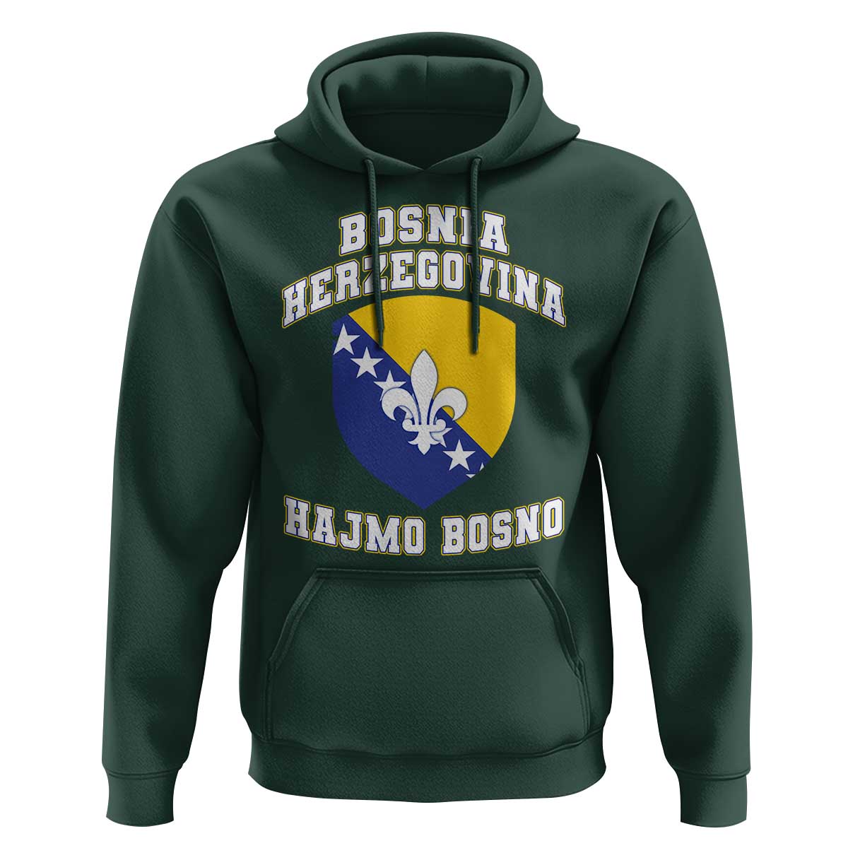 Hajmo Bosno Lets Go Bosnia Herzegovina Flag Hoodie Golden Lily Soccer Football Fan Athletic Graphic