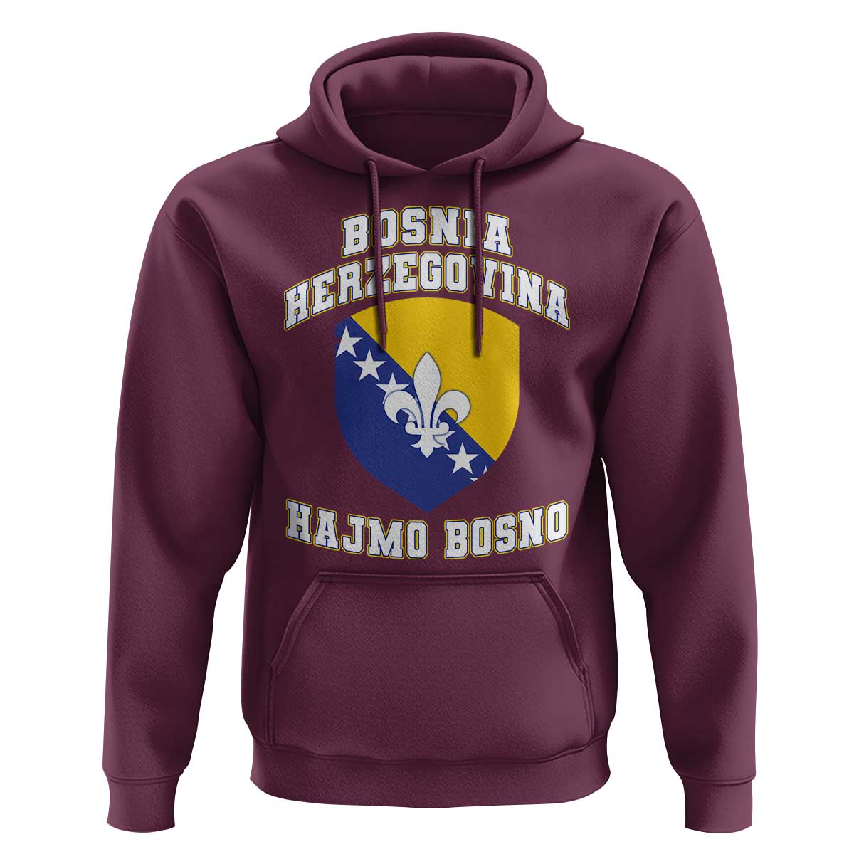 Hajmo Bosno Lets Go Bosnia Herzegovina Flag Hoodie Golden Lily Soccer Football Fan Athletic Graphic