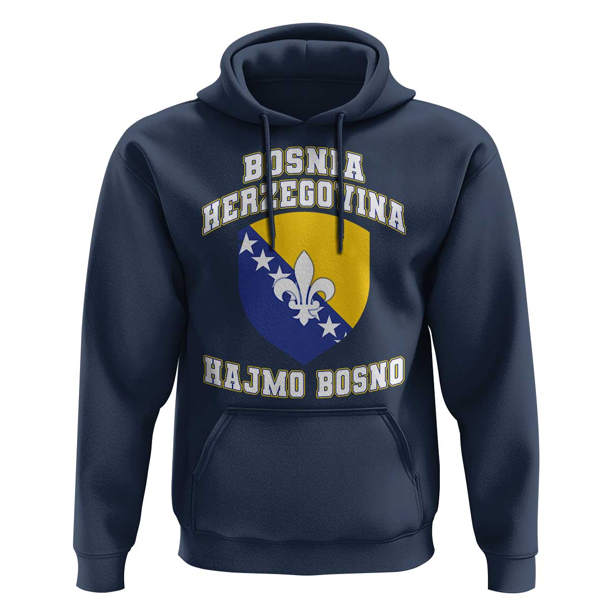Hajmo Bosno Lets Go Bosnia Herzegovina Flag Hoodie Golden Lily Soccer Football Fan Athletic Graphic