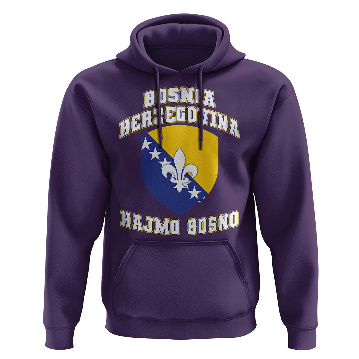 Hajmo Bosno Lets Go Bosnia Herzegovina Flag Hoodie Golden Lily Soccer Football Fan Athletic Graphic