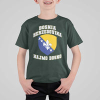 Hajmo Bosno Lets Go Bosnia Herzegovina Flag T Shirt For Kid Golden Lily Soccer Football Fan Athletic Graphic