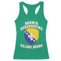 Hajmo Bosno Lets Go Bosnia Herzegovina Flag Racerback Tank Top Golden Lily Soccer Football Fan Athletic Graphic