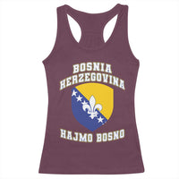 Hajmo Bosno Lets Go Bosnia Herzegovina Flag Racerback Tank Top Golden Lily Soccer Football Fan Athletic Graphic