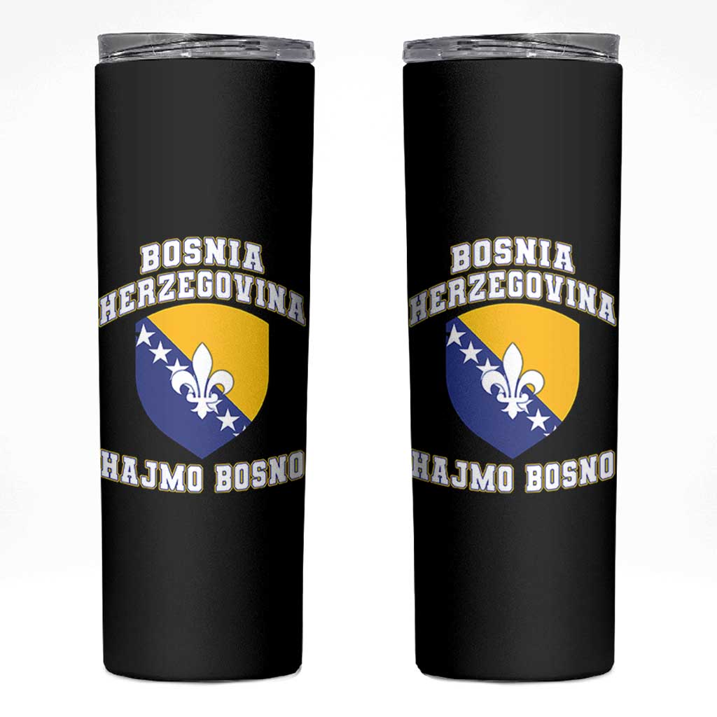 Hajmo Bosno Lets Go Bosnia Herzegovina Flag Skinny Tumbler Golden Lily Soccer Football Fan Athletic Graphic