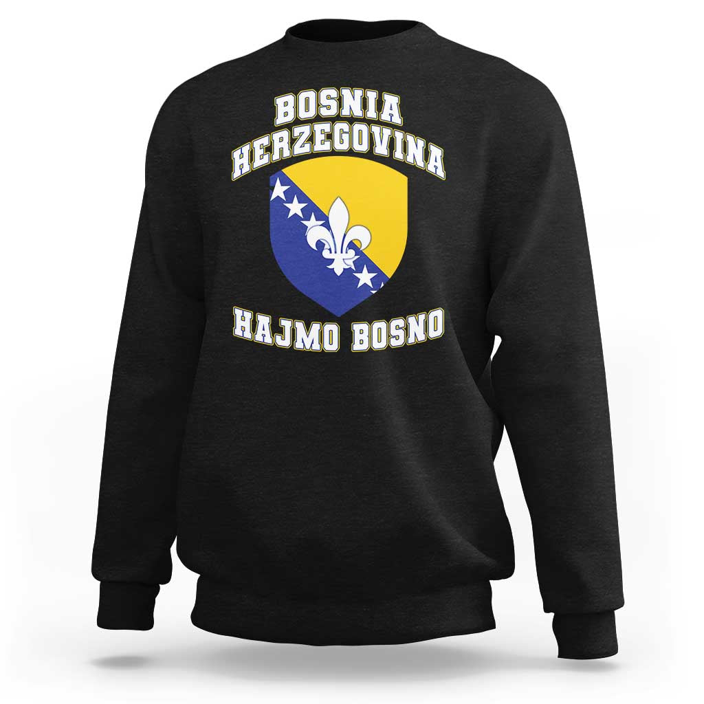 Hajmo Bosno Lets Go Bosnia Herzegovina Flag Sweatshirt Golden Lily Soccer Football Fan Athletic Graphic