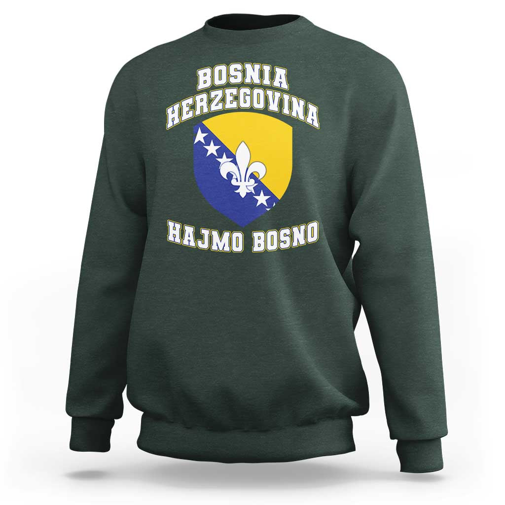 Hajmo Bosno Lets Go Bosnia Herzegovina Flag Sweatshirt Golden Lily Soccer Football Fan Athletic Graphic
