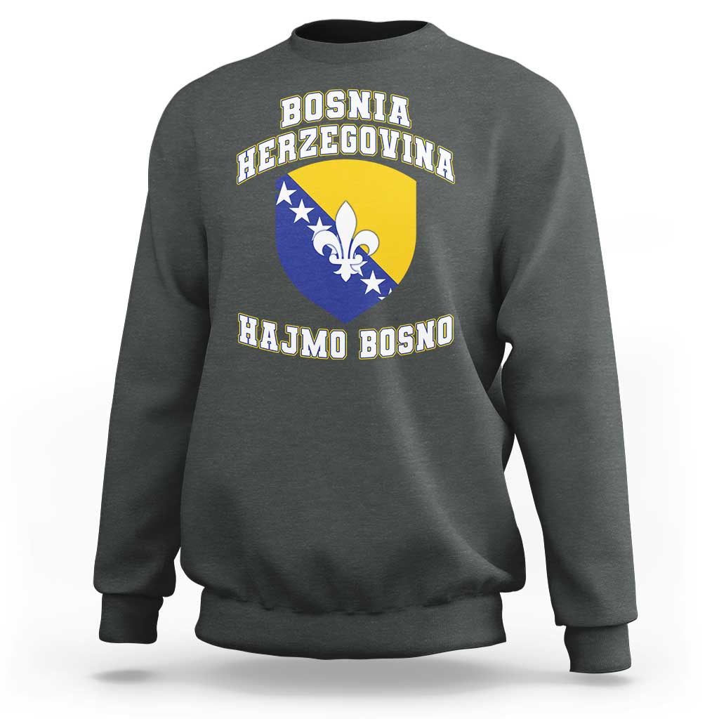 Hajmo Bosno Lets Go Bosnia Herzegovina Flag Sweatshirt Golden Lily Soccer Football Fan Athletic Graphic