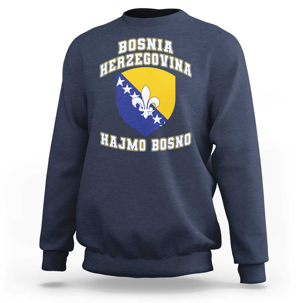Hajmo Bosno Lets Go Bosnia Herzegovina Flag Sweatshirt Golden Lily Soccer Football Fan Athletic Graphic