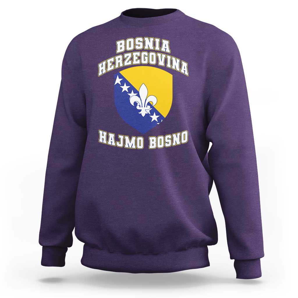 Hajmo Bosno Lets Go Bosnia Herzegovina Flag Sweatshirt Golden Lily Soccer Football Fan Athletic Graphic