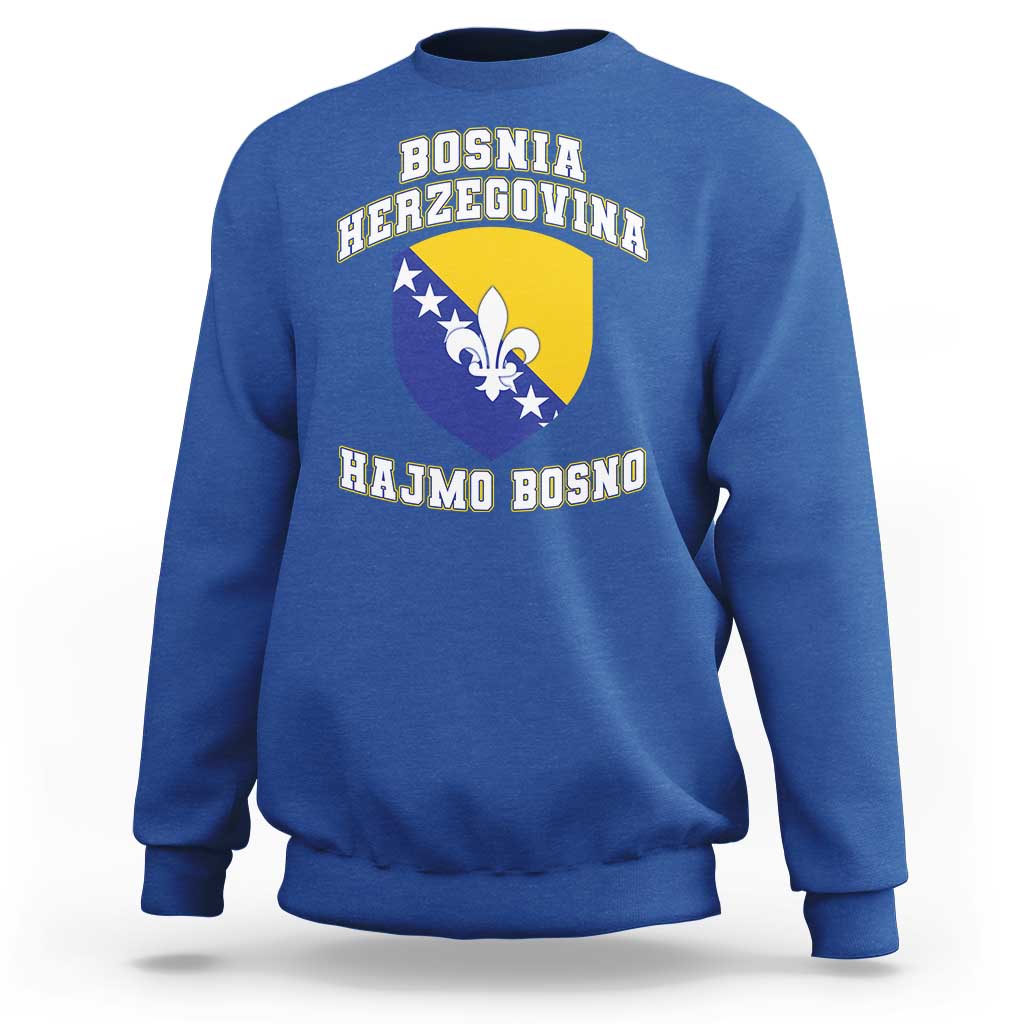 Hajmo Bosno Lets Go Bosnia Herzegovina Flag Sweatshirt Golden Lily Soccer Football Fan Athletic Graphic