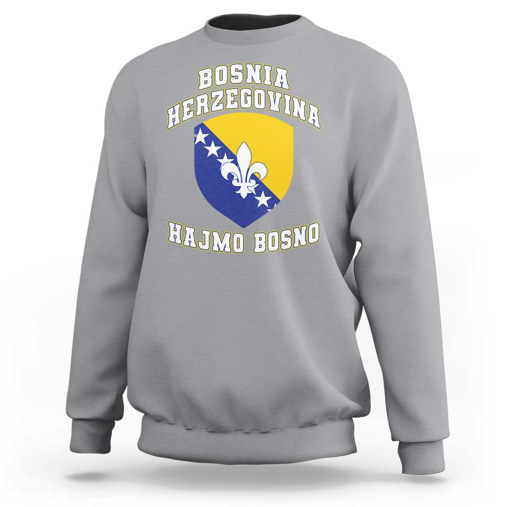 Hajmo Bosno Lets Go Bosnia Herzegovina Flag Sweatshirt Golden Lily Soccer Football Fan Athletic Graphic