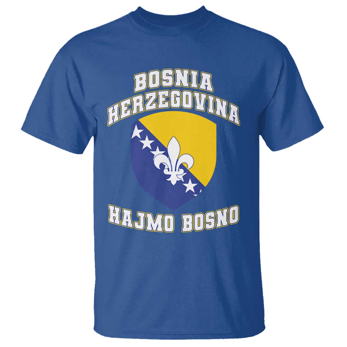 Hajmo Bosno Lets Go Bosnia Herzegovina Flag T Shirt Golden Lily Soccer Football Fan Athletic Graphic